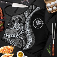 Hawaii Pineapple Gray Scale Tribal Pattern Apron - Polynesian Pride
