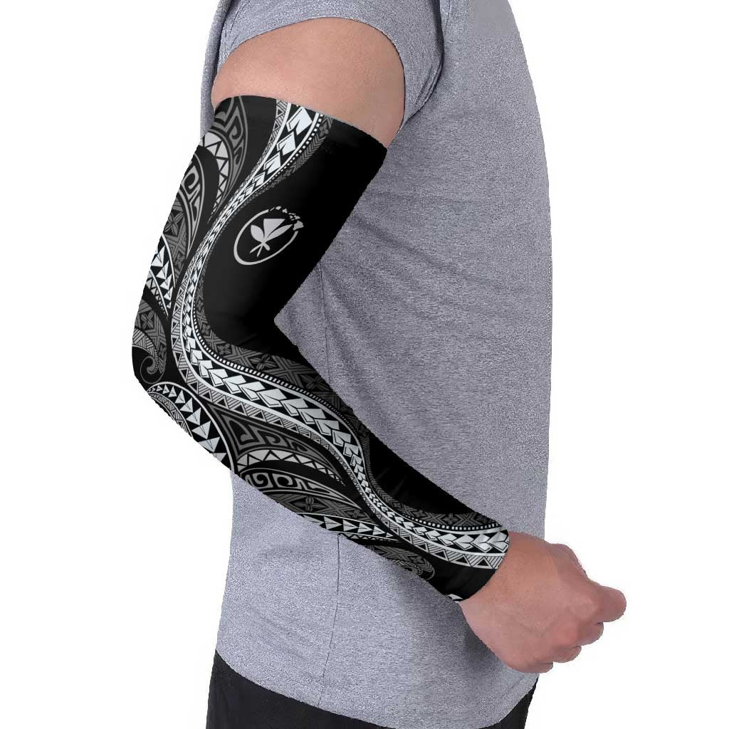 Hawaii Pineapple Gray Scale Tribal Pattern Arm Sleeves LT01 - Polynesian Pride