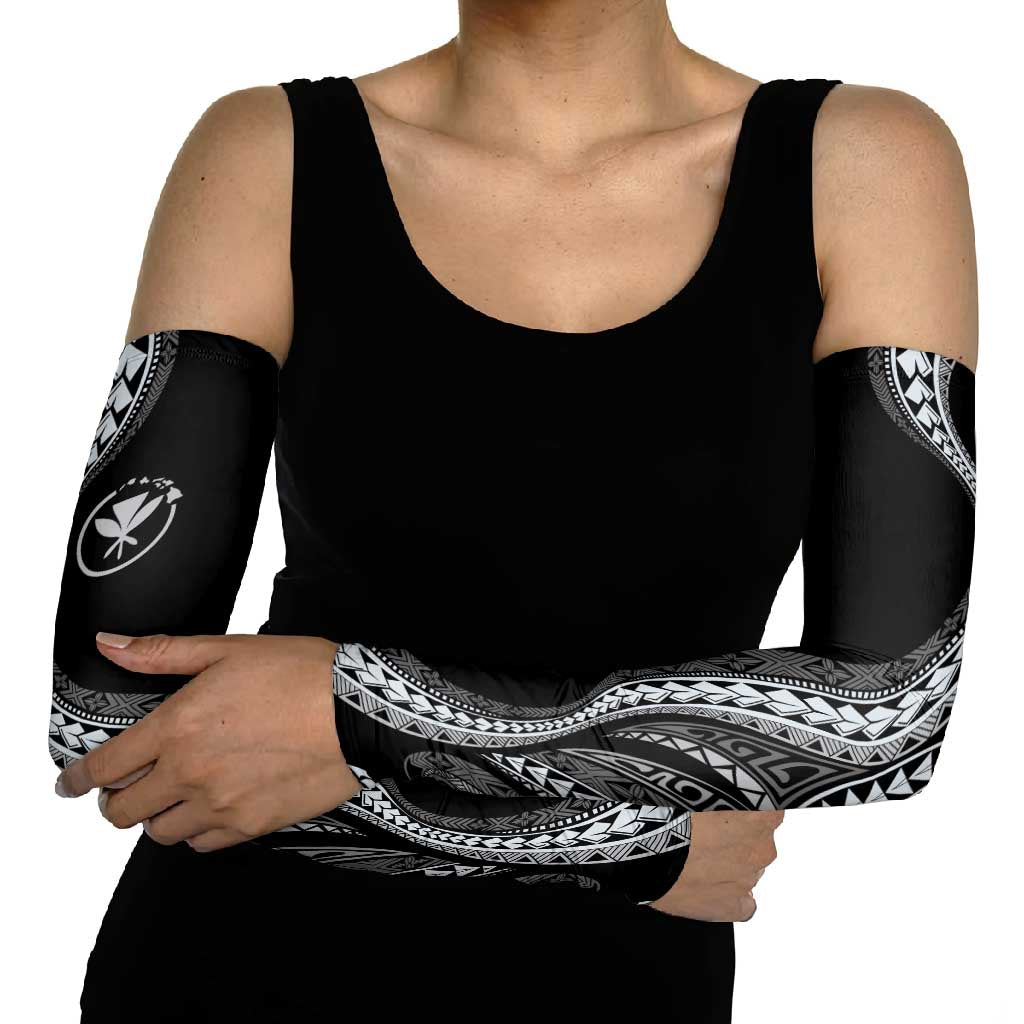 Hawaii Pineapple Gray Scale Tribal Pattern Arm Sleeves LT01 - Polynesian Pride