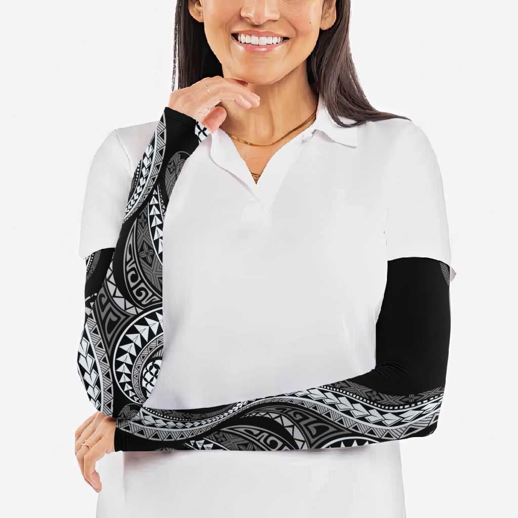 Hawaii Pineapple Gray Scale Tribal Pattern Arm Sleeves LT01 - Polynesian Pride