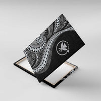 Hawaii Pineapple Gray Scale Tribal Pattern Canvas Wall Art LT01 With Frame Black - Polynesian Pride