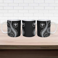 Hawaii Pineapple Gray Scale Tribal Pattern Ceramic Mug - Polynesian Pride