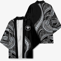 Hawaii Pineapple Gray Scale Tribal Pattern Kimono - Polynesian Pride