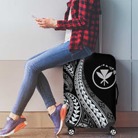 Hawaii Pineapple Gray Scale Tribal Pattern Luggage Cover - Polynesian Pride