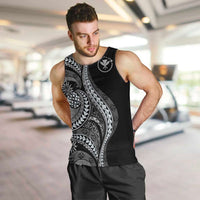 Hawaii Pineapple Gray Scale Tribal Pattern Men Tank Top LT01 Black - Polynesian Pride
