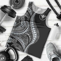 Hawaii Pineapple Gray Scale Tribal Pattern Men Tank Top LT01 - Polynesian Pride
