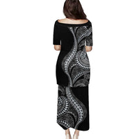 Hawaii Pineapple Gray Scale Tribal Pattern Puletasi - Polynesian Pride