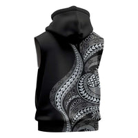 Hawaii Pineapple Gray Scale Tribal Pattern Sleeveless Hoodie - Polynesian Pride