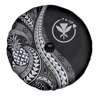 Hawaii Pineapple Gray Scale Tribal Pattern Spare Tire Cover - Polynesian Pride