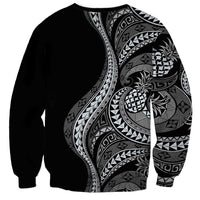 Hawaii Pineapple Gray Scale Tribal Pattern Sweatshirt - Polynesian Pride