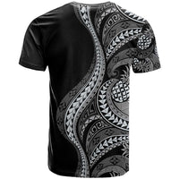 Hawaii Pineapple Gray Scale Tribal Pattern T Shirt - Polynesian Pride