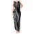 Hawaii Pineapple Gray Scale Tribal Pattern Tank Maxi Dress - Polynesian Pride
