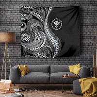 Hawaii Pineapple Gray Scale Tribal Pattern Tapestry - Polynesian Pride
