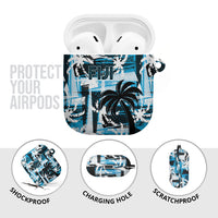 Fijian Rugby AirPods Case Grunge Palm Stylized LT01 - Polynesian Pride