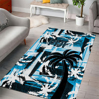 Fijian Rugby Area Rug Grunge Palm Stylized LT01 - Polynesian Pride