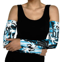 Custom Fijian Rugby Arm Sleeves Grunge Palm Stylized LT01 - Polynesian Pride