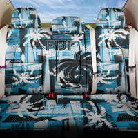 Fijian Rugby Back Car Seat Cover Grunge Palm Stylized LT01 One Size Blue - Polynesian Pride