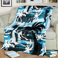 Fijian Rugby Blanket Grunge Palm Stylized LT01 - Polynesian Pride
