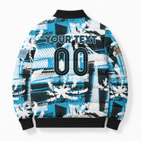 Custom Fijian Rugby Bomber Puffer Jacket Grunge Palm Stylized LT01 - Polynesian Pride