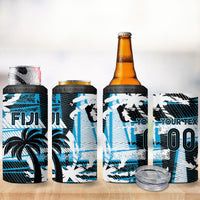 Custom Fijian Rugby 4 in 1 Can Cooler Tumbler Grunge Palm Stylized LT01 - Polynesian Pride