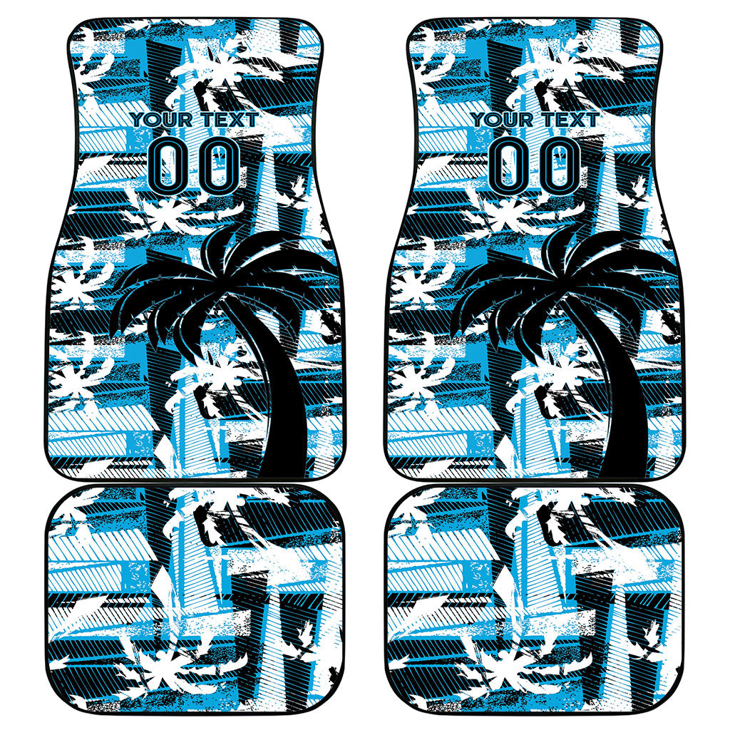 Custom Fijian Rugby Car Mats Grunge Palm Stylized LT01 - Polynesian Pride