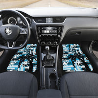 Custom Fijian Rugby Car Mats Grunge Palm Stylized LT01 Set 2pcs - Front Blue - Polynesian Pride