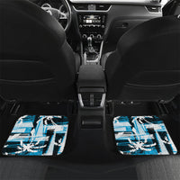 Custom Fijian Rugby Car Mats Grunge Palm Stylized LT01 Set 2pcs - Back Blue - Polynesian Pride
