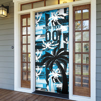 Custom Fijian Rugby Door Cover Grunge Palm Stylized LT01 - Polynesian Pride