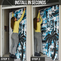 Custom Fijian Rugby Door Cover Grunge Palm Stylized LT01 - Polynesian Pride