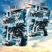 Fijian Rugby Garden Flag Grunge Palm Stylized LT01 - Polynesian Pride
