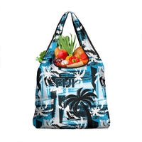 Fijian Rugby Grocery Bag Grunge Palm Stylized LT01 1-pack One Size Blue - Polynesian Pride