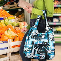 Fijian Rugby Grocery Bag Grunge Palm Stylized LT01 - Polynesian Pride