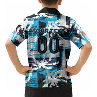 Custom Fijian Rugby Hawaiian Shirt Grunge Palm Stylized LT01 - Polynesian Pride
