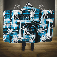 Fijian Rugby Hooded Blanket Grunge Palm Stylized LT01 - Polynesian Pride