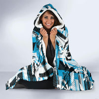 Fijian Rugby Hooded Blanket Grunge Palm Stylized LT01 - Polynesian Pride