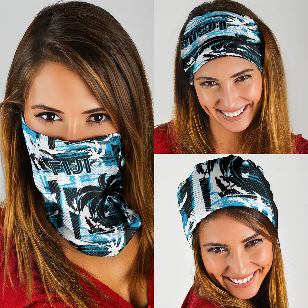 Fijian Rugby Neck Gaiter Grunge Palm Stylized LT01 - Polynesian Pride