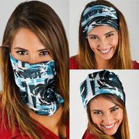 Fijian Rugby Neck Gaiter Grunge Palm Stylized LT01 - Polynesian Pride
