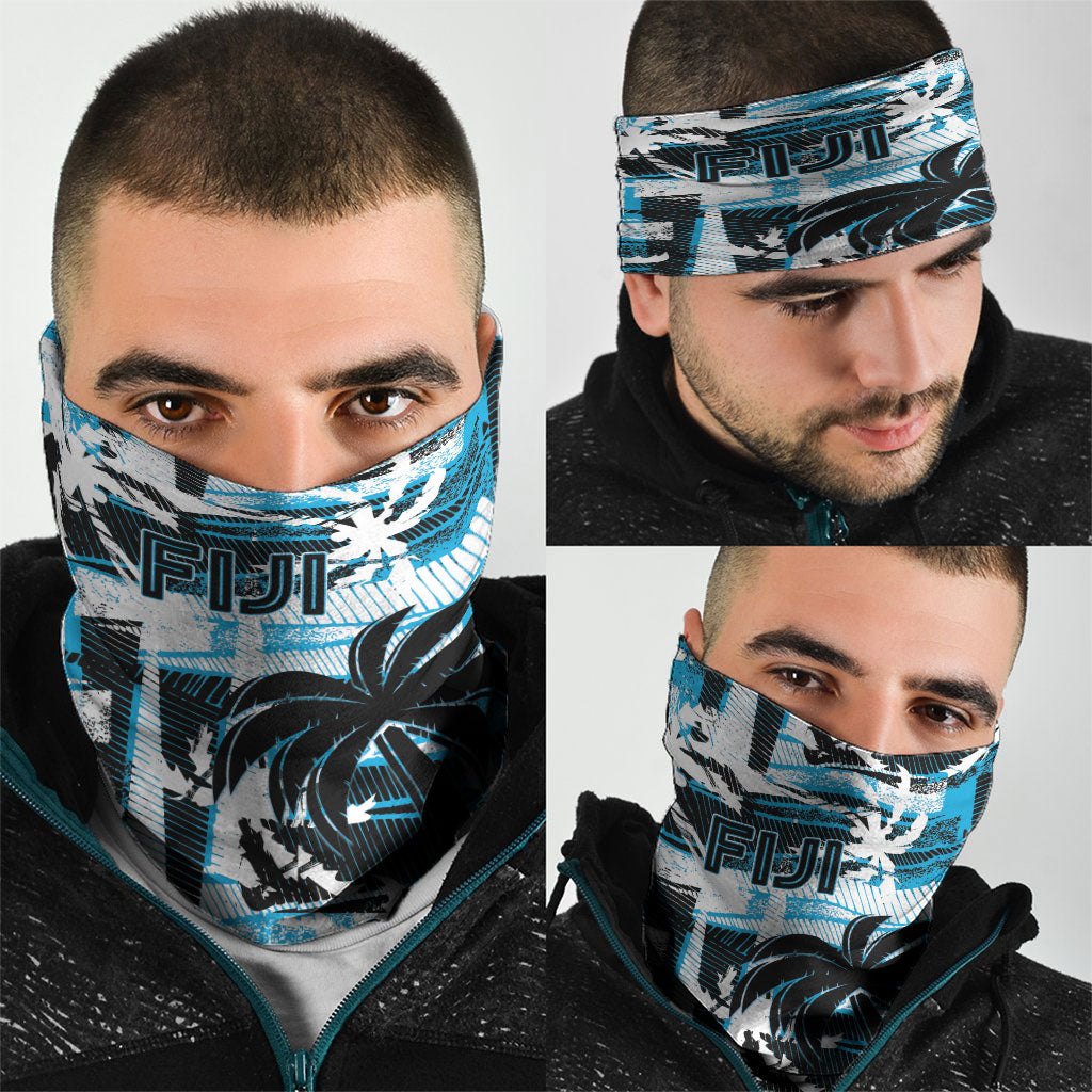 Fijian Rugby Neck Gaiter Grunge Palm Stylized LT01 - Polynesian Pride