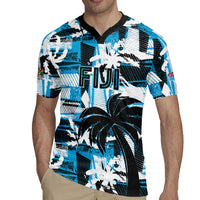 Custom Fijian Rugby Rugby Jersey Grunge Palm Stylized LT01 - Polynesian Pride