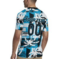 Custom Fijian Rugby Rugby Jersey Grunge Palm Stylized LT01 - Polynesian Pride