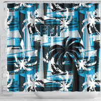 Fijian Rugby Shower Curtain Grunge Palm Stylized LT01 - Polynesian Pride