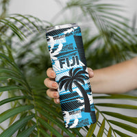 Custom Fijian Rugby Skinny Tumbler Grunge Palm Stylized LT01 - Polynesian Pride