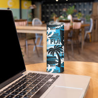 Custom Fijian Rugby Skinny Tumbler Grunge Palm Stylized LT01 - Polynesian Pride