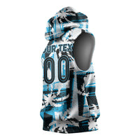 Custom Fijian Rugby Sleeveless Hoodie Grunge Palm Stylized LT01 - Polynesian Pride