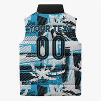 Custom Fijian Rugby Sleeveless Puffer Jacket Grunge Palm Stylized LT01 - Polynesian Pride