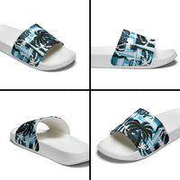 Fijian Rugby Slide Sandals Grunge Palm Stylized LT01 - Polynesian Pride