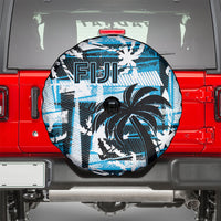 Fijian Rugby Spare Tire Cover Grunge Palm Stylized LT01 - Polynesian Pride