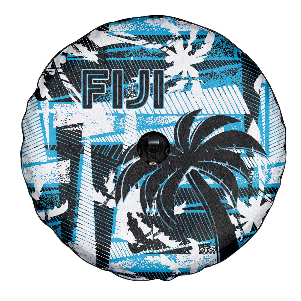 Fijian Rugby Spare Tire Cover Grunge Palm Stylized LT01 - Polynesian Pride