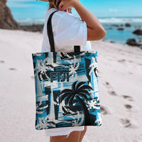 Fijian Rugby Tote Bag Grunge Palm Stylized LT01 - Polynesian Pride