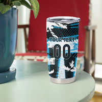 Custom Fijian Rugby Tumbler Cup Grunge Palm Stylized LT01 - Polynesian Pride